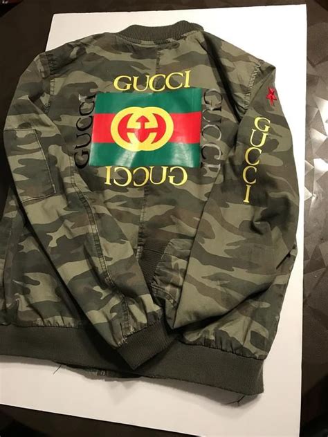 gucci camo jacket mens|Gucci padded jacket men's.